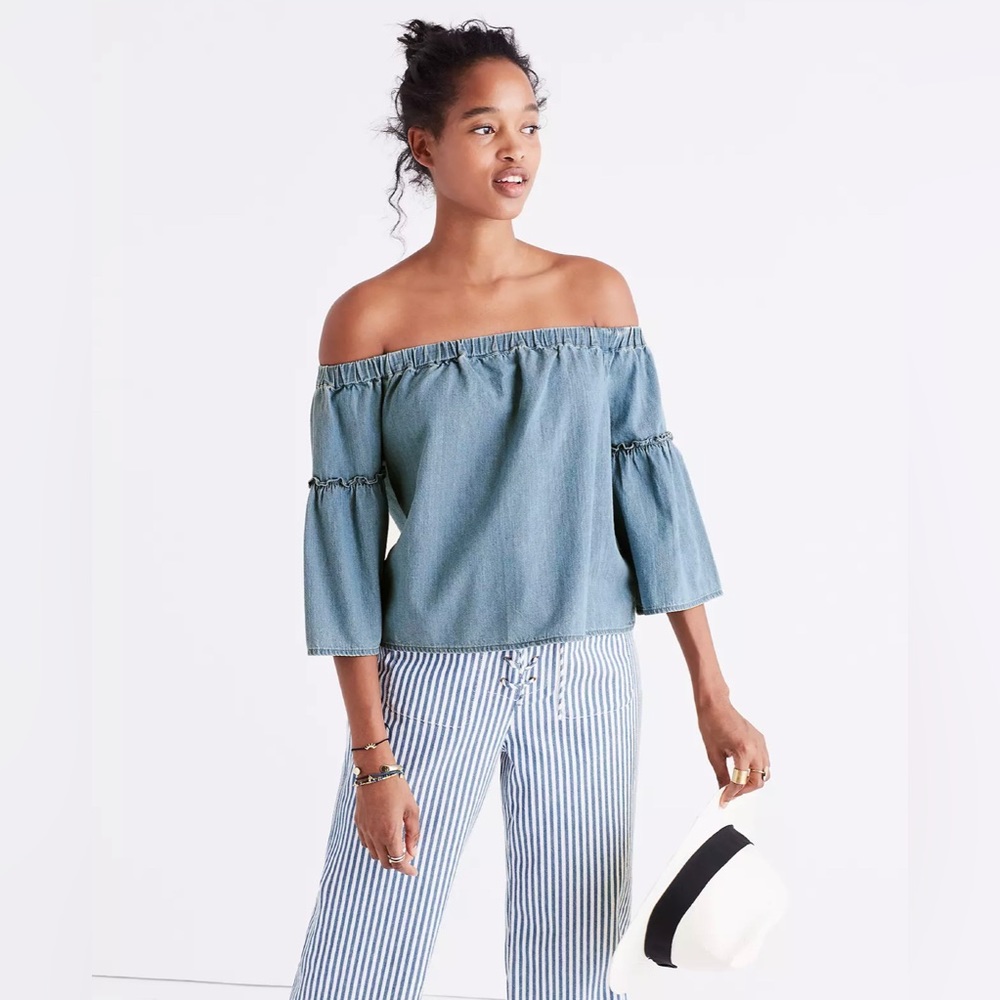 Madewell Denim Azalea Off-the-Shoulder Top
